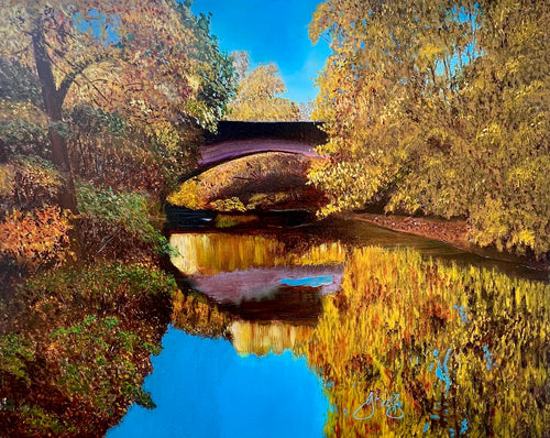 Bridge Over Calm Waters original  oil painting